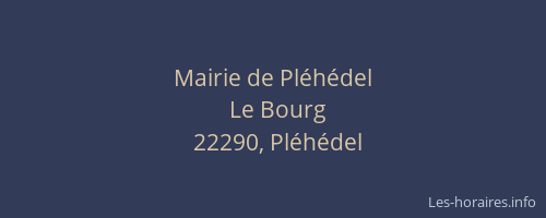 Mairie de Pl&eacute;h&eacute;del