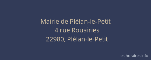 Mairie de Pl&eacute;lan-le-Petit