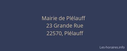 Mairie de Pl&eacute;lauff