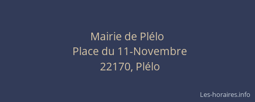 Mairie de Pl&eacute;lo
