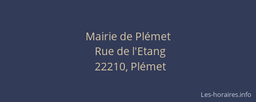 Mairie de Pl&eacute;met