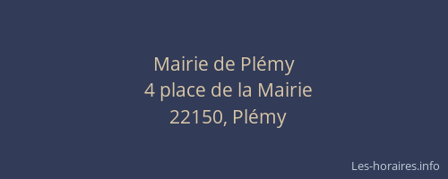 Mairie de Plémy