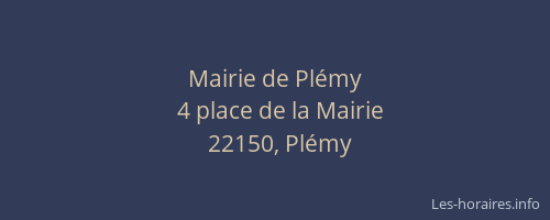 Mairie de Pl&eacute;my