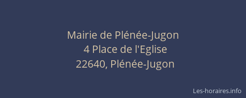 Mairie de Pl&eacute;n&eacute;e-Jugon