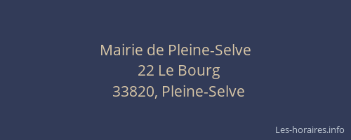 Mairie de Pleine-Selve
