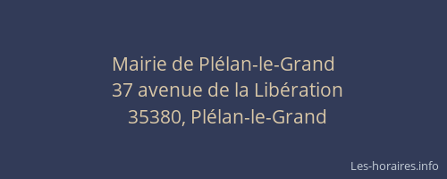 Mairie de Plélan-le-Grand