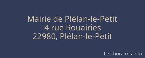 Mairie de Plélan-le-Petit