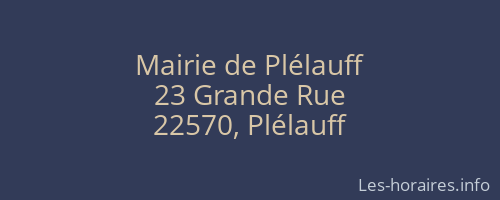 Mairie de Plélauff