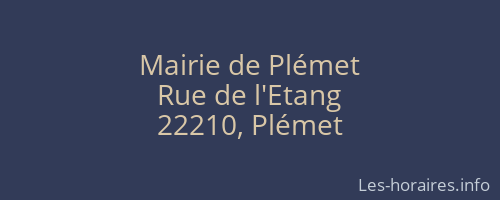 Mairie de Plémet