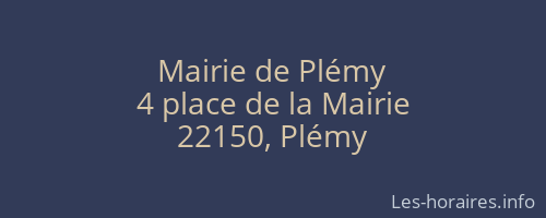 Mairie de Plémy