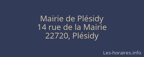Mairie de Plésidy