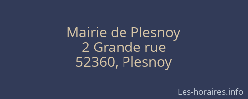Mairie de Plesnoy