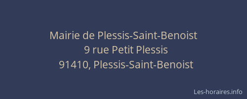 Mairie de Plessis-Saint-Benoist