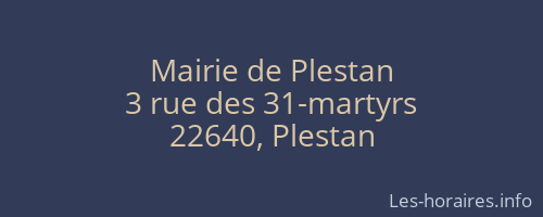 Mairie de Plestan