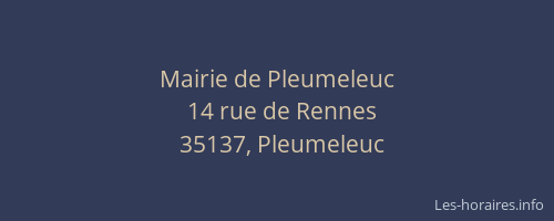 Mairie de Pleumeleuc