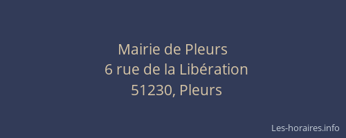 Mairie de Pleurs