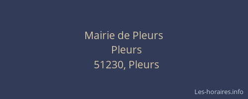 Mairie de Pleurs