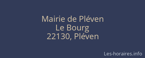 Mairie de Pléven