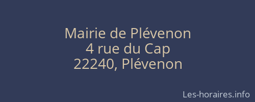 Mairie de Plévenon