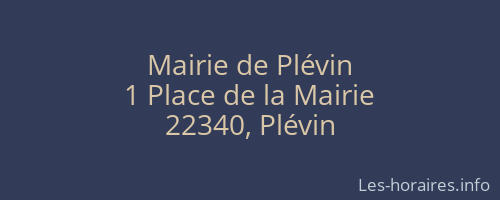 Mairie de Plévin