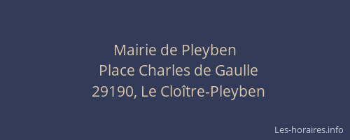Mairie de Pleyben
