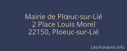 Mairie de Plœuc-sur-Lié