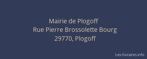 Mairie de Plogoff