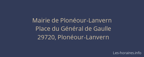 Mairie de Plonéour-Lanvern