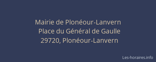 Mairie de Plon&eacute;our-Lanvern