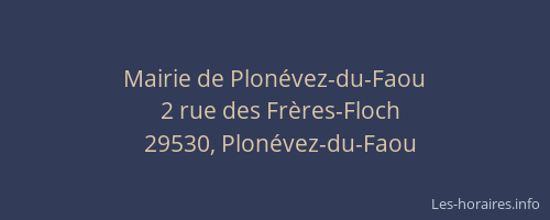 Mairie de Plon&eacute;vez-du-Faou
