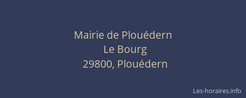 Mairie de Plou&eacute;dern