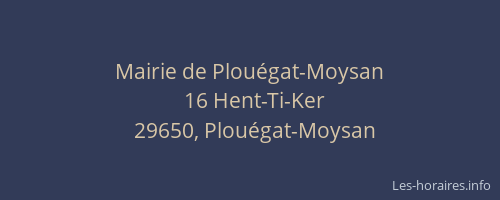 Mairie de Plou&eacute;gat-Moysan