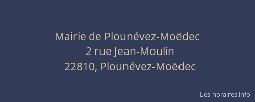 Mairie de Ploun&eacute;vez-Mo&euml;dec