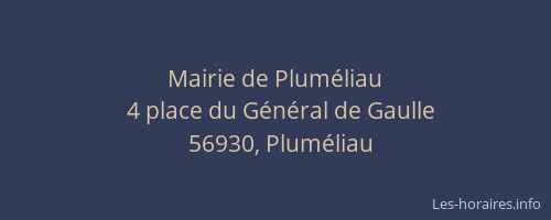 Mairie de Plum&eacute;liau