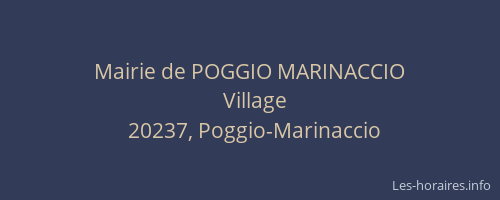 Mairie de POGGIO MARINACCIO