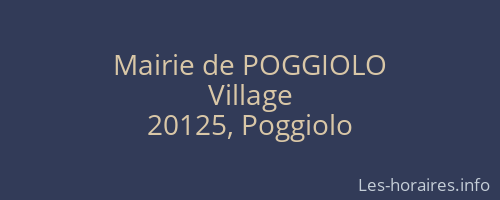 Mairie de POGGIOLO