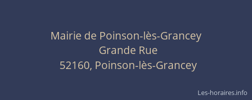 Mairie de Poinson-l&egrave;s-Grancey