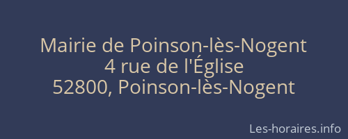 Mairie de Poinson-lès-Nogent
