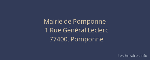 Mairie de Pomponne