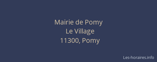 Mairie de Pomy