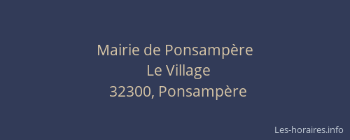 Mairie de Ponsamp&egrave;re