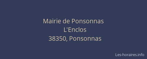 Mairie de Ponsonnas