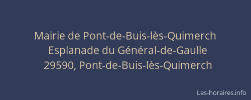 Mairie de Pont-de-Buis-l&egrave;s-Quimerch