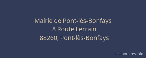 Mairie de Pont-lès-Bonfays
