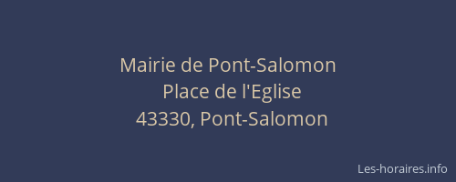 Mairie de Pont-Salomon