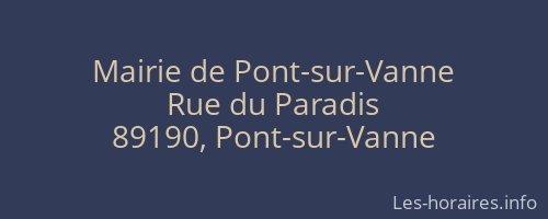 Mairie de Pont-sur-Vanne