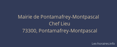 Mairie de Pontamafrey-Montpascal