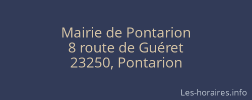 Mairie de Pontarion