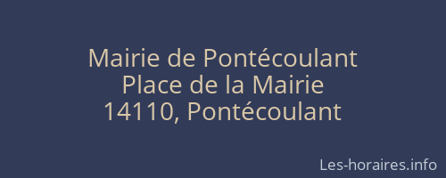 Mairie de Pontécoulant