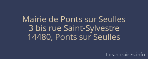 Mairie de Ponts sur Seulles
